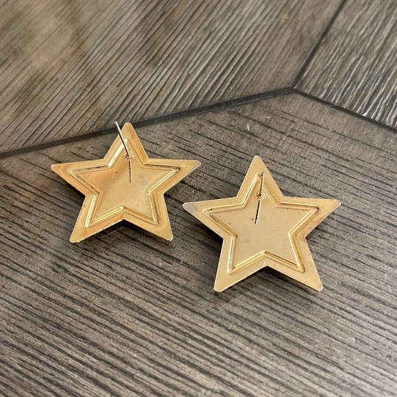 Vintage 1980’s Style Gold-tone Stars with Red Glitter - Picture 6 of 15